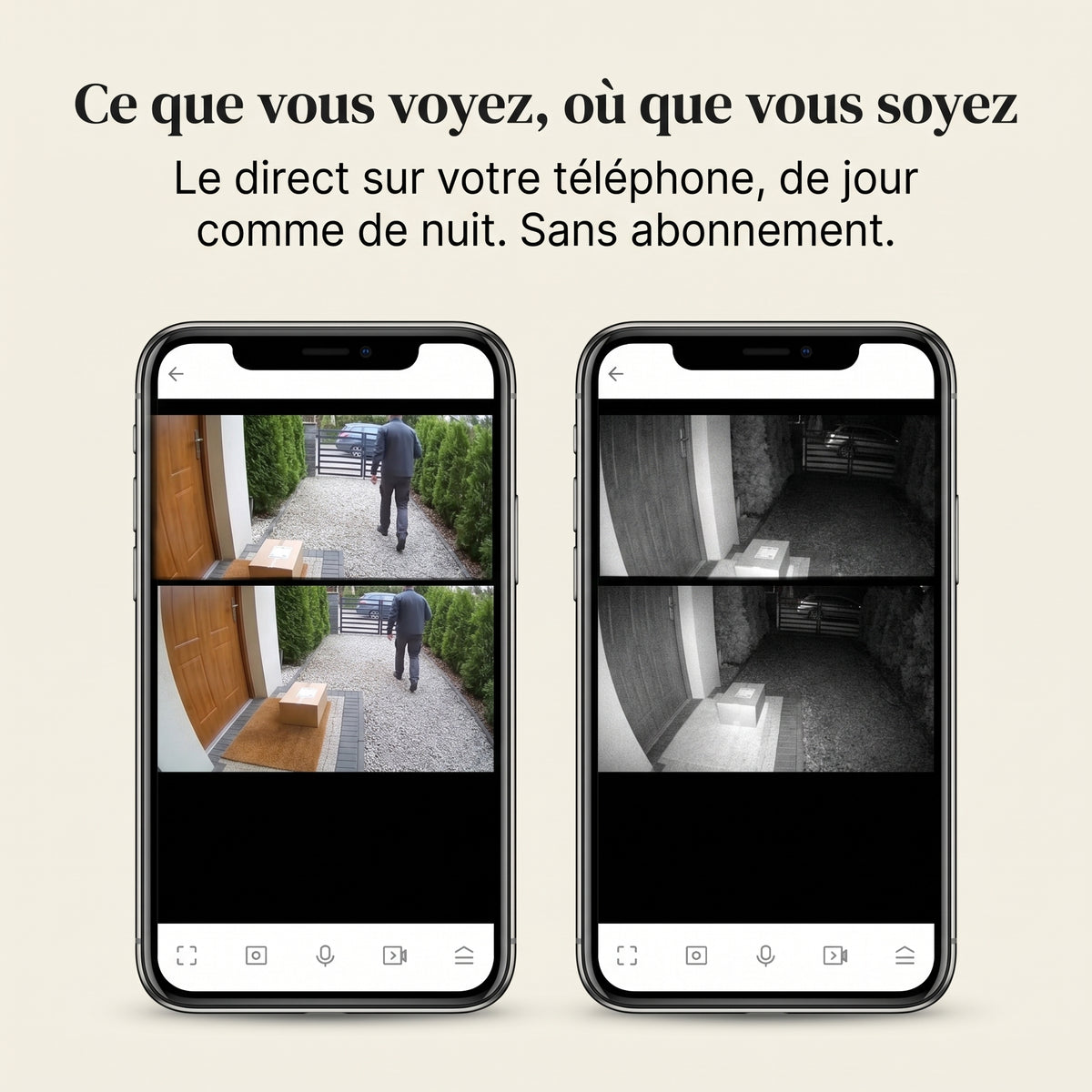 Sonnette vidéo sans fil sans abonnement — Voyez qui sonne où que vous soyez