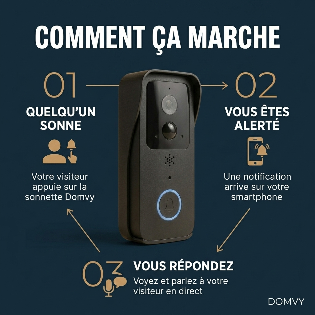 Sonnette vidéo sans fil sans abonnement — Voyez qui sonne où que vous soyez